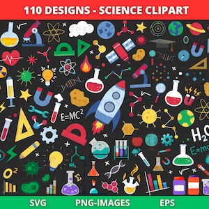 科学クリップアート、学校クリップアート、研究室クリップアート、宇宙クリップアート、化学クリップアート、生物学、研究室、解剖学、教師、科学者