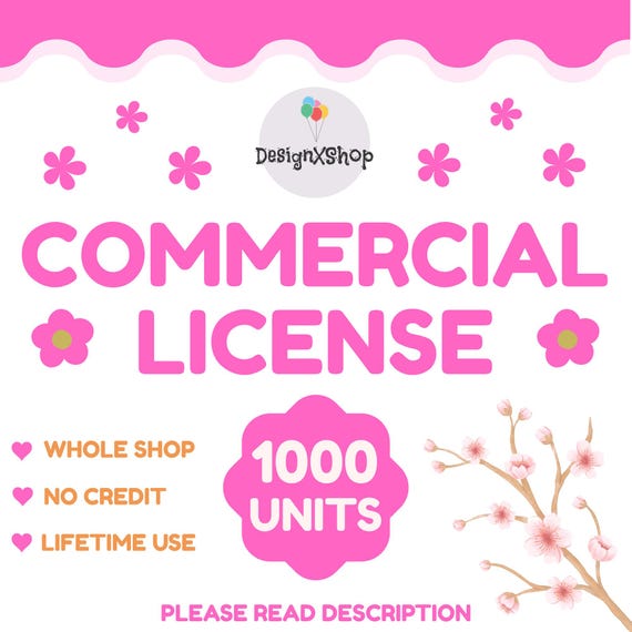 Commercial License Whole Shop, Commercial License for ALL Designs and lifetime use, DesignXShop Commercial License