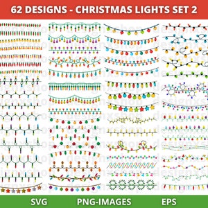 Christmas Lights SVG, Christmas Lights Clipart, Merry Christmas svg, Christmas svg, Lights svg, Holiday Lights, String Christmas Lights, PNG