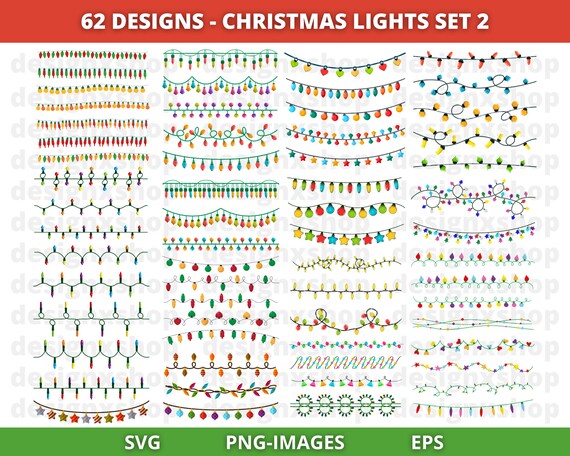 Christmas Lights SVG, Christmas Lights Clipart, Merry Christmas svg, Christmas svg, Lights svg, Holiday Lights, String Christmas Lights, PNG