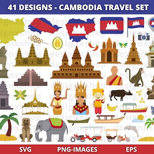 Kambodscha Clipart, Thailand Clipart, Südostasien, thailändisches Design, Reise Clipart, Kultur Clipart, Land Clipart, Download SVG und PNG