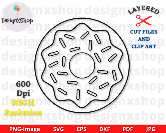 Donut svg cut file and clip art, Donut outline svg, Donut svg, Donut clipart, Doughnut clipart, Doughnut svg, Donut silhouette