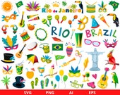 Brazil clipart, Carnival Clipart, Rio Clipart, Fiesta clipart, Brazil Travel clipart, Brazilian clipart, Rio De Janeiro, Mardi Gras Clipart