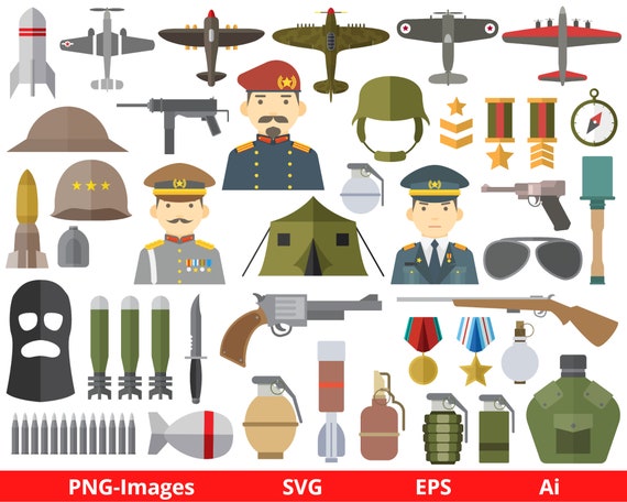 World War clipart, WW2 svg, Military svg, WW2 clipart, Army clipart, Military clipart, Patriot vector graphics, Digital Download SVG and PNG