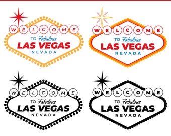 Welcome to Fabulous Las Vegas Sign SVG Bundle | 4 Retro Vegas Sign Designs | PNG SVG Eps  Jpg | Nevada Travel Clipart Instant Download