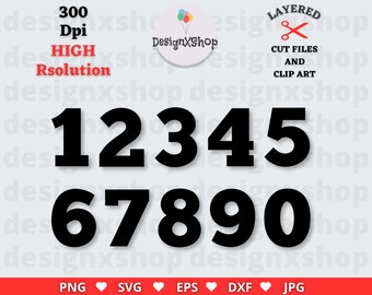 Birthday Numbers Svg, Birthday Party Numbers Png, Number Cut File for Cricut, Silhouette, Cameo, Clipart, Numbers Vector, Instant Download