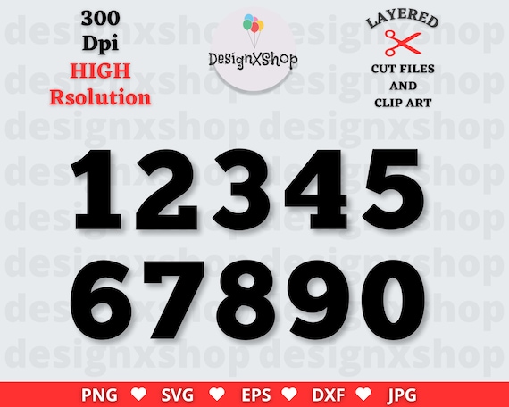 Birthday Numbers Svg, Birthday Party Numbers Png, Number Cut File for Cricut, Silhouette, Cameo, Clipart, Numbers Vector, Instant Download