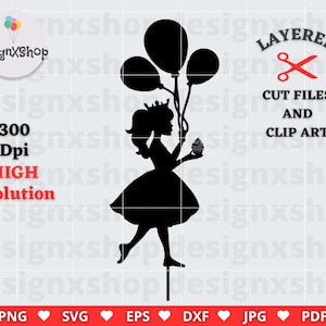 Princess Cake Topper SVG: Fairytale Birthday Party (Digital Files)