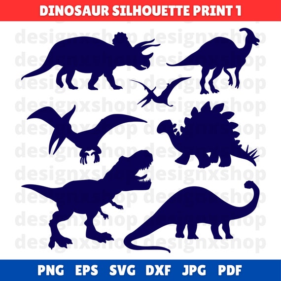 Dinosaur SVG, T-Rex SVG file for Cricut, Dinosaur Silhouette, Dinosaurs Bundle clipart, Stegosaurus svg, Brachiosaurus SVG, Triceratops svg