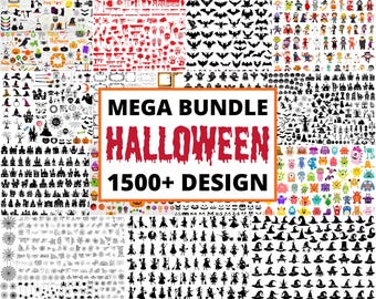 1500+ Halloween Mega SVG Bundle: Pumpkin, Ghost, Witch Clipart (Digital Files)
