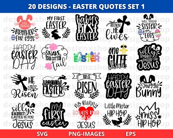 Easter Svg Bundle, Easter Quotes SVG, Easter clipart, Happy Easter Bundle, Easter Bunny svg, Easter PNG, Cut Files for Cricut, Digital File