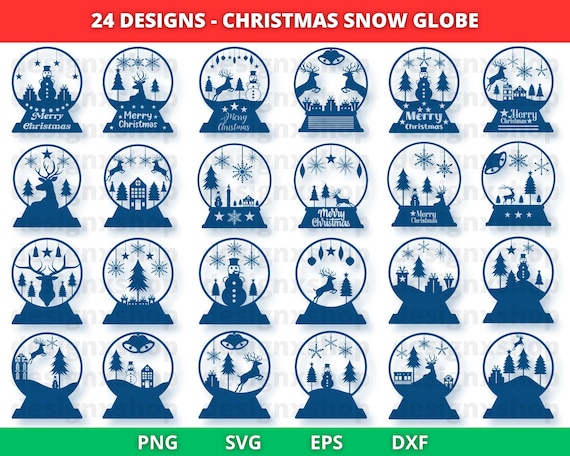Christmas Snow Globe SVG, Christmas Ornament Svg, Hanging Christmas Globe, Laser Cut File, Glowforge, Snow Globe SVG Bundle, Paper Cut File