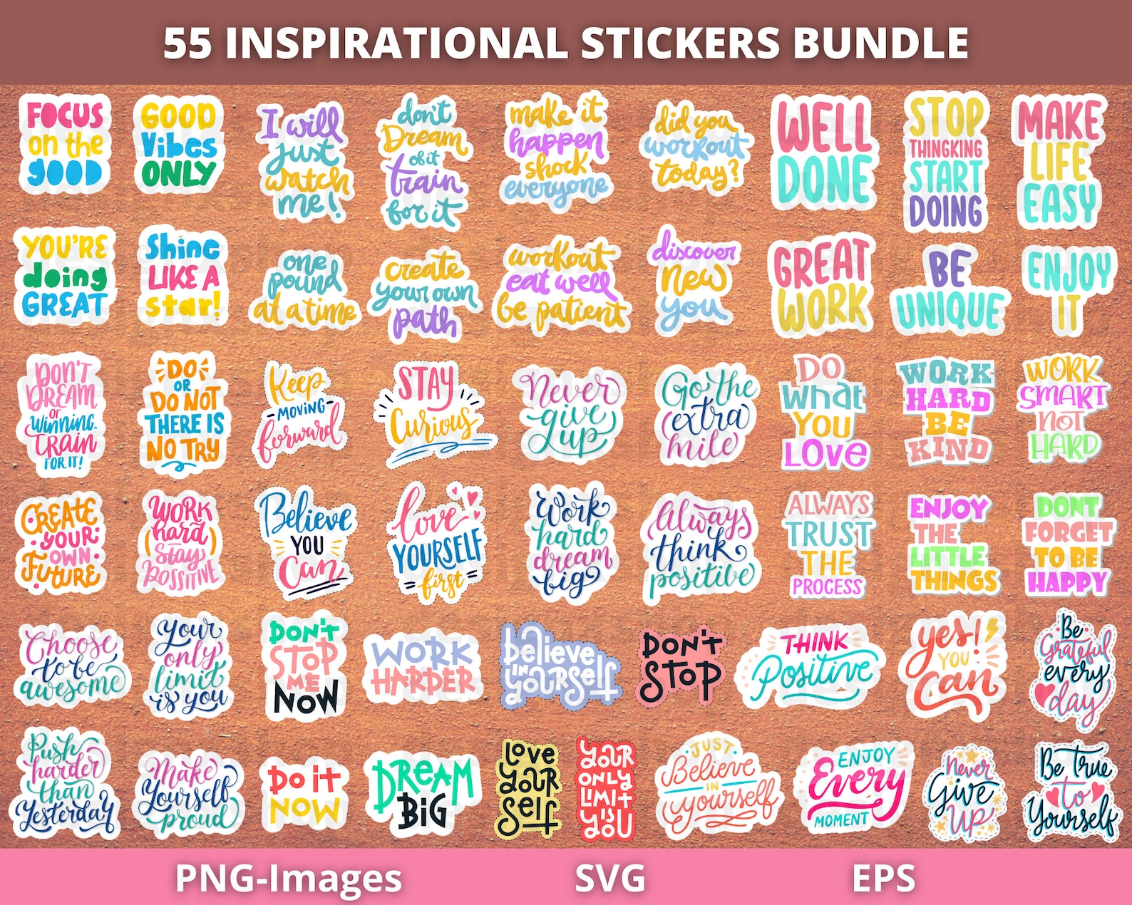 Inspirational Svg, Digital Stickers Bundle, Mental Health Png ...