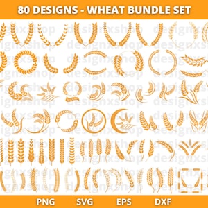 Tarwe Svg-bundel | Tarwe Svg | Graan Svg |  Svg-bestanden voor Cricut | Direct downloaden | Oogst-svg | Boerderij-svg | Herfst-svg | Thanksgiving-svg