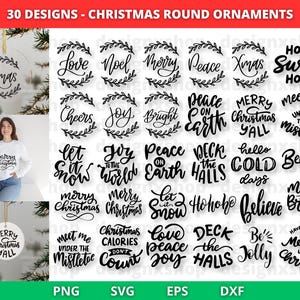 Christmas Ornament Svg Bundle, Round Ornament Svg, Christmas Quotes Svg, Christmas Circle Sign Svg, Christmas scene Svg, Believe svg