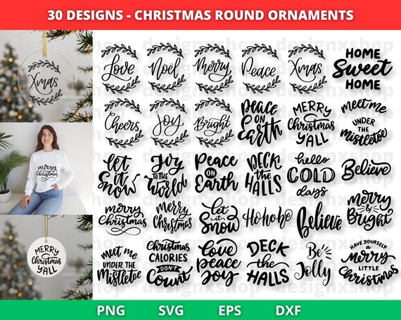 Christmas Ornament Svg Bundle, Round Ornament Svg, Christmas Quotes Svg, Christmas Circle Sign Svg, Christmas scene Svg, Believe svg