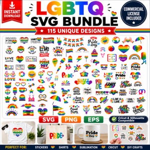 LGBTQ SVG Bundle, LGBT svg, Pride svg, Gay Pride svg, lgbt quotes svg, rainbow svg, Gay svg, Digital File, Instant download Png Svg Files