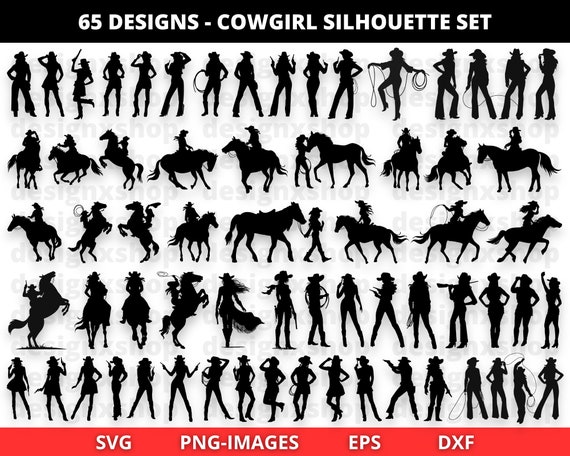 Cowgirl SVG bundle, Cowgirl svg, Cowboy clipart, Cowgirl clipart, Cowgirl silhouette, Western Svg, Country svg, Horse svg, PNG SVG Eps Dxf