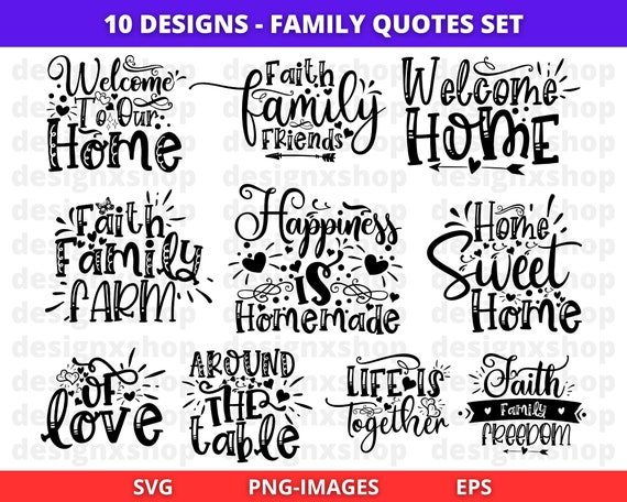 Family Quotes SVG Bundle, Family sign, Home decor svg, Cut File Cricut, Silhouette, Family SVG, Family Quotes clipart, Digital Download