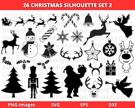 Christmas SVG | Christmas Silhouette | Christmas Elements SVG | Christmas Decor | Santa Claus Svg | Snowman Svg | Holiday Svg | Winter SVG