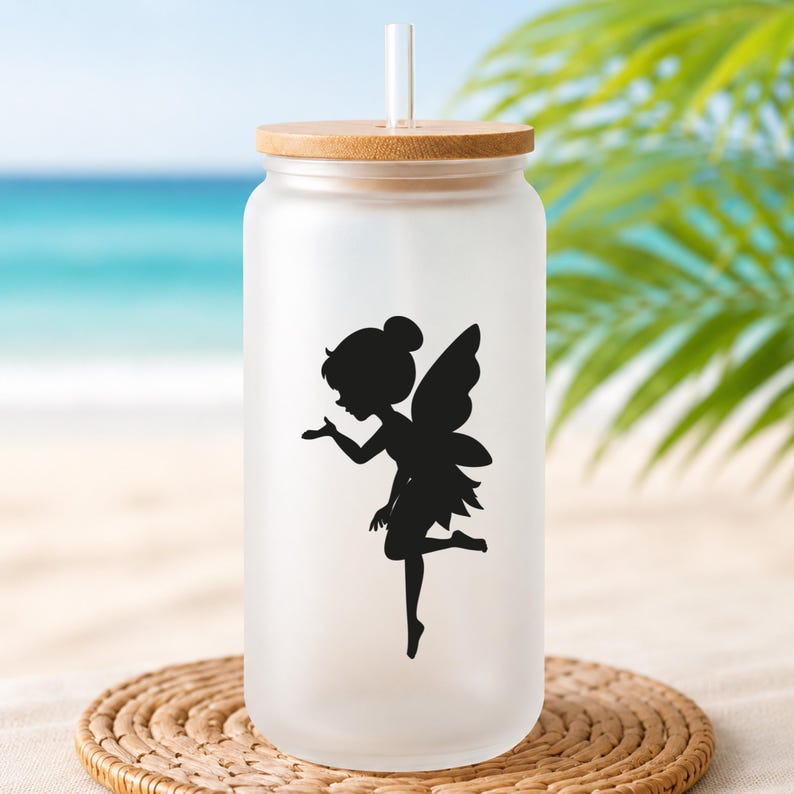 Sylwetka wróżki w formacie SVG | Uroczy plik SVG z wróżką do Cricut | Wróżka w formacie PNG, Dxf, Eps, Pdf, Jpg | Clipart z dziewczyną z fantazji | Użytek komercyjny zdjęcie 7