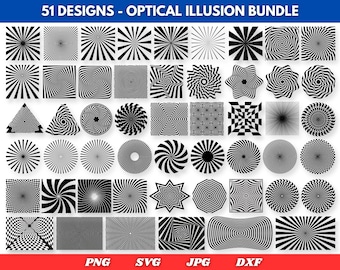 Optical Illusion SVG Bundle: Hypnosis Swirl, Geometric Clipart (Digital Download, 100+ Files)