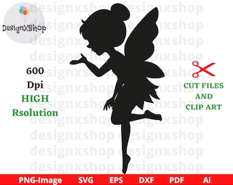 fairy silhouette svg, faries svg, fairy silhouette cut files and clip art, cute fairy png, Digital Download svg / eps / pdf / dxf / png