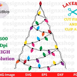 Christmas Lights SVG, Lights svg, Christmas light string svg, Christmas Lights Clipart, Colorful lights, Christmas Svg, Cricut, Light-D-4