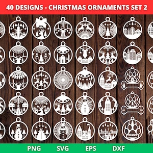 Christmas Balls Ornaments SVG bundle, Christmas ornaments, Ornaments Decor Baubles Tree Decoration Gifts Laser cut files Winter Ornament Svg
