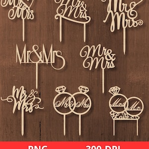Wedding Cake Topper SVG, Mr & Mrs Couple Cake Topper, Bride and Groom ...