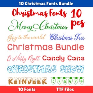 Christmas Font Bundle, Crafty Font Bundle, Script Fonts, Christmas Fonts, Holiday Fonts, Procreate Fonts, New Year font TTF