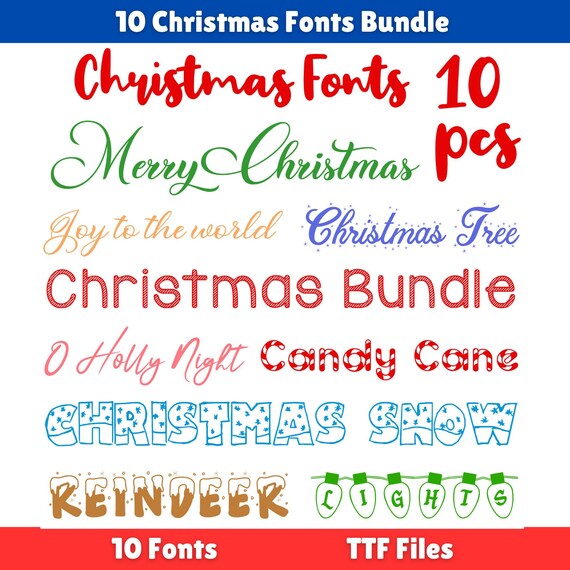 Christmas Font Bundle, Crafty Font Bundle, Script Fonts, Christmas Fonts, Holiday Fonts, Procreate Fonts, New Year font TTF