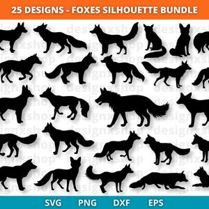 Fox Silhouette SVG Bundle: Wildlife Cut Files (Digital Download)