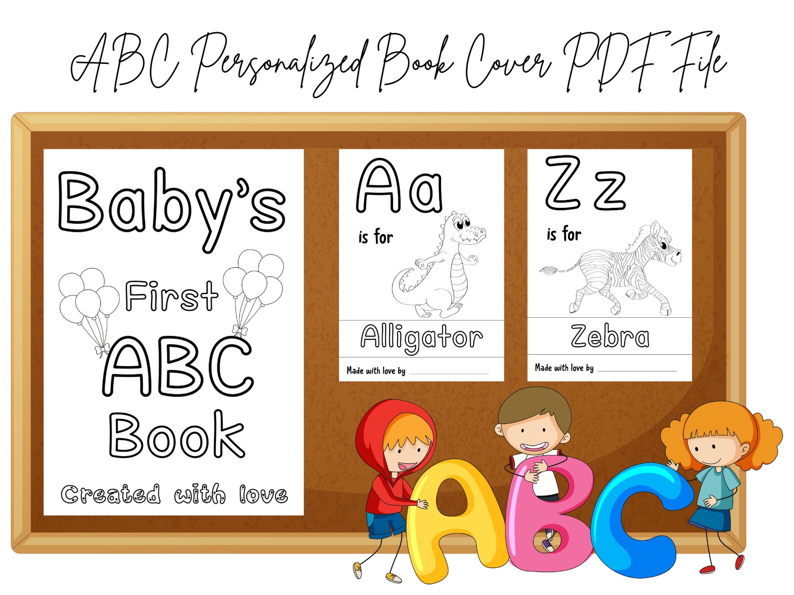 Preschool Alphabet Workbook: ABC Coloring Book, Kids Worksheet (PDF ...