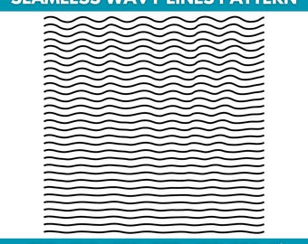 Seamless Wavy line Pattern SVG, Ocean Waves Background, Beach Pattern Cut File, Minimal Line Art, Cricut Silhouette, Printable Texture