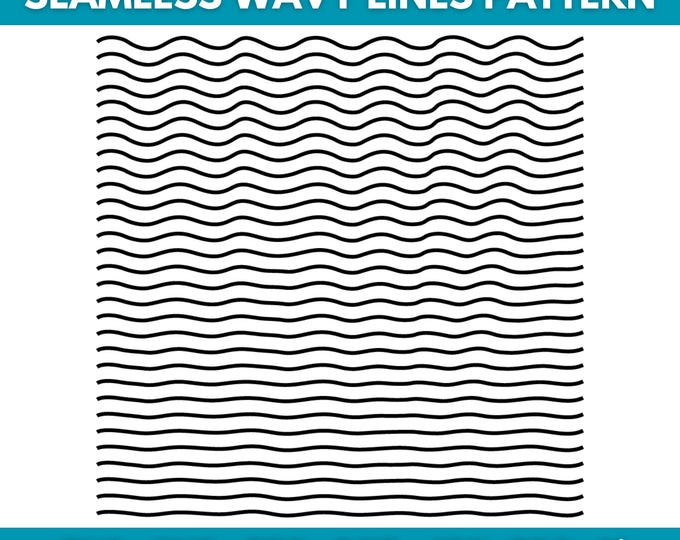 Seamless Wavy Line Pattern SVG, Ocean Waves Background, Beach Pattern ...