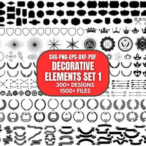 Decorative Elements SVG Bundle, Dividers Borders Svg, Text Divider Svg, Arrow Svg, Border Svg, Wedding Svg, Ornaments svg, Flourishes SVG