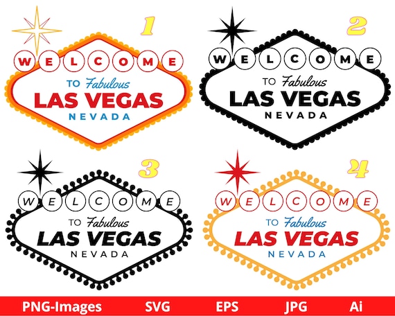 Las Vegas Signs Digital Clip Art for Scrapbooking Card Making 