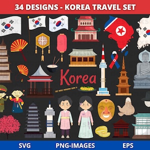 Clipart Korea | Clipart Koreański | Clipart Kultura | Clipart Kraj | Clipart Podróży | Clipart Azja Wschodnia | Pliki do pobrania w formacie PNG i JPG