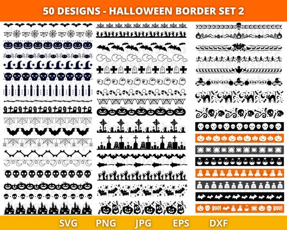 Halloween Borders SVG, Spooky Spiderweb Border, Halloween Divider Svg, Halloween Svg, Halloween Border Clipart, SVG files for cricut - SET 2