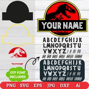 Jurassic Park SVG File, Dinosaur SVG, Jurassic World Park, Dinosaur, Jurassic Park Clipart, Jurassic Font Svg, Jurassic Park Cut File