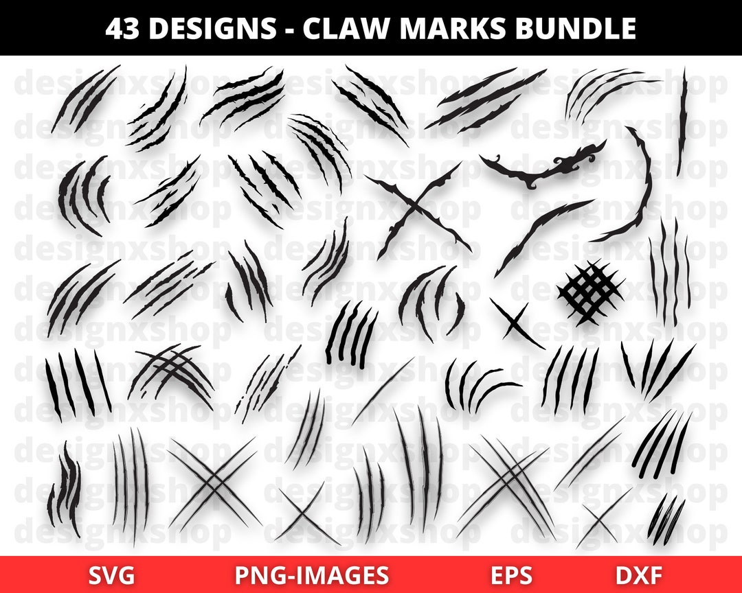 Claw Marks SVG: Scratches Clipart, Cricut Silhouette Cut File - Etsy
