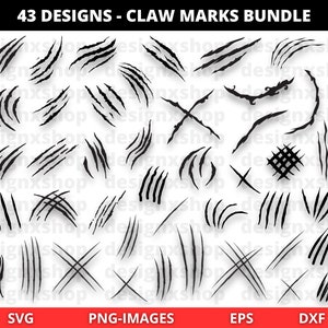 Claw Marks SVG, Scratches Svg, Scratch Marks svg, Cat svg, Dinosaur Claws svg, Jurassic Svg, Claw marks clipart, Cricut, Silhouette Cut File