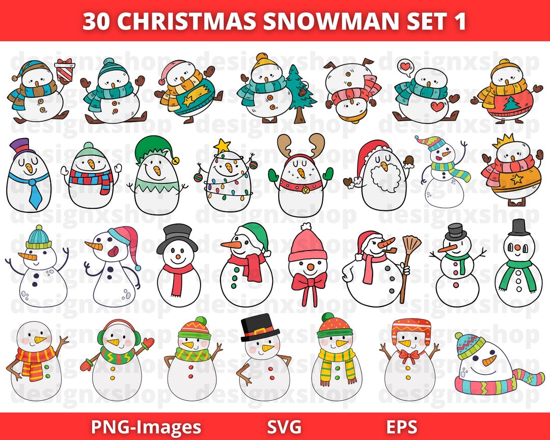 Snowman SVG Bundle, Snowman Svg, Snow Svg, Winter Svg, Snowman Clipart ...