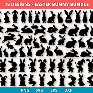 Lapin de Pâques - Svg de lapin de Pâques - Pâques - lapin de Pâques - Svg de Pâques - lapin Pâques Svg - fichiers de coupe lapin - Silhouette de lapin - piaulements