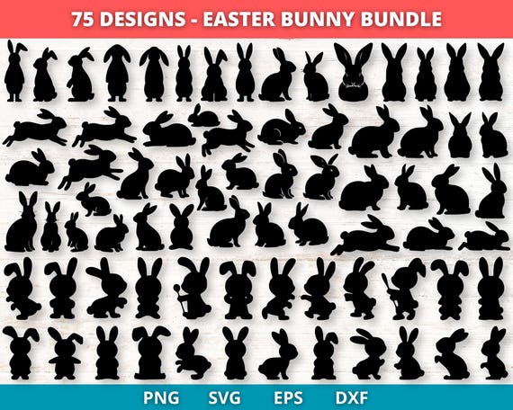Bunny Svg - Easter Bunny Svg - Easter Cut Files - Rabbit Svg - Easter Svg - Rabbit Easter Svg - Rabbit Cut Files - Rabbit Silhouette - Peeps
