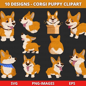 Corgi clipart, Corgi puppy clipart, Puppy clipart, cute corgi svg, Animals Clipart, Dog clipart, Pets clipart, Funny dogs, Download SVG PNG