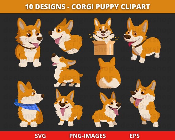 Corgi clipart, Corgi puppy clipart, Puppy clipart, cute corgi svg, Animals Clipart, Dog clipart, Pets clipart, Funny dogs, Download SVG PNG