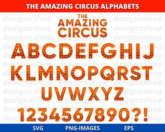 Circus Alphabet Clipart, Alphabet clipart, Circus Letters, Circus Sublimation, Doodle letters, Circus clipart, Instant Download PNG