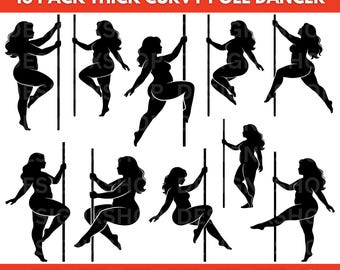 Thick Curvy Mudflap Girl Svg, Pole Dancer Svg, Chubby Mudflap Girl, Trucker Girl, Vector Cut file Cricut, Silhouette, Pdf Png Dxf